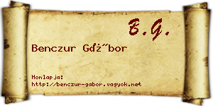 Benczur Gábor névjegykártya